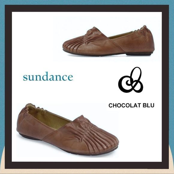 Sundance X Chocolate Blu Cam2 Soft Leather Flats in Brown Size 7 - Picture 1 of 9